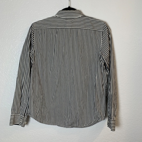 LRL Ralph Lauren Womens Striped Logo Button Up Shirt PETITE Medium PM Vintage 90 - Picture 11 of 15